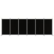 Bowery Hill Contemporary 6-Panel Room Divider in Black Fabric