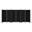 Bowery Hill Contemporary 6-Panel Room Divider in Black Fabric