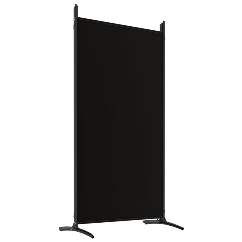 Bowery Hill Contemporary 6-Panel Room Divider in Black Fabric
