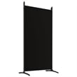 Bowery Hill Contemporary 6-Panel Room Divider in Black Fabric