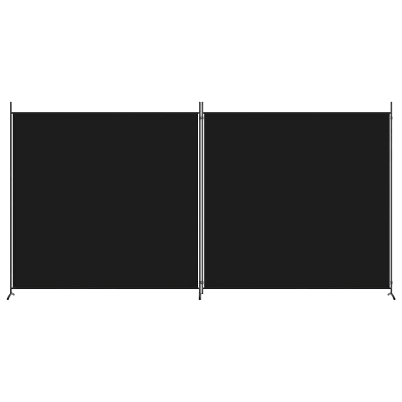 Bowery Hill Contemporary 2-Panel Room Divider in Black Fabric