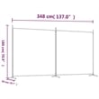 Bowery Hill Contemporary 2-Panel Room Divider in Black Fabric