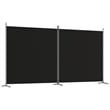 Bowery Hill Contemporary 2-Panel Room Divider in Black Fabric