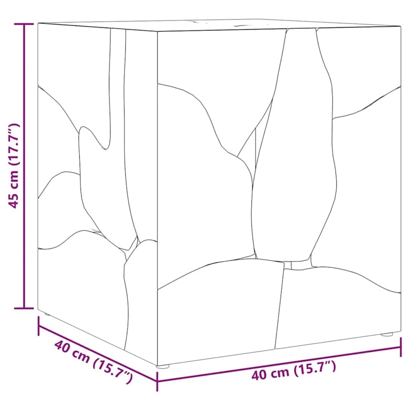 Bowery Hill Contemporary Medium Hardwood Wooden Stool End Table in Brown