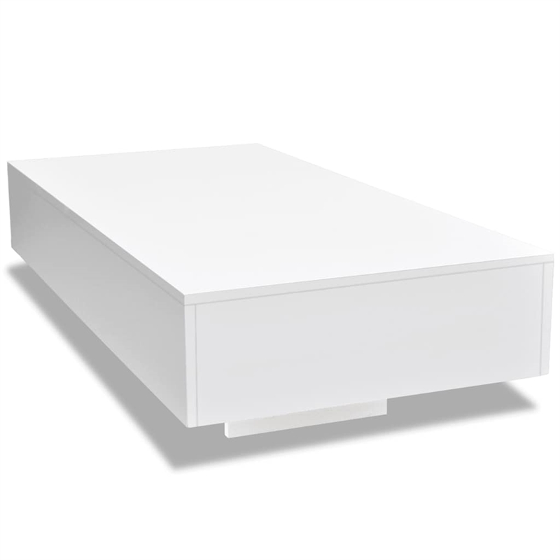 Bowery Hill MDF with High Gloss Finish Coffee Table in White