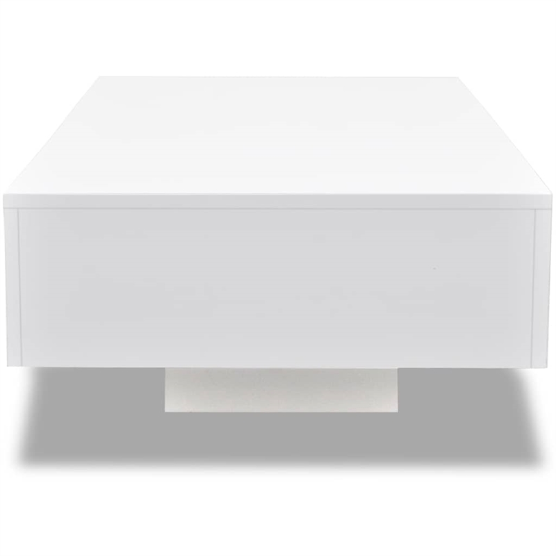 Bowery Hill MDF with High Gloss Finish Coffee Table in White