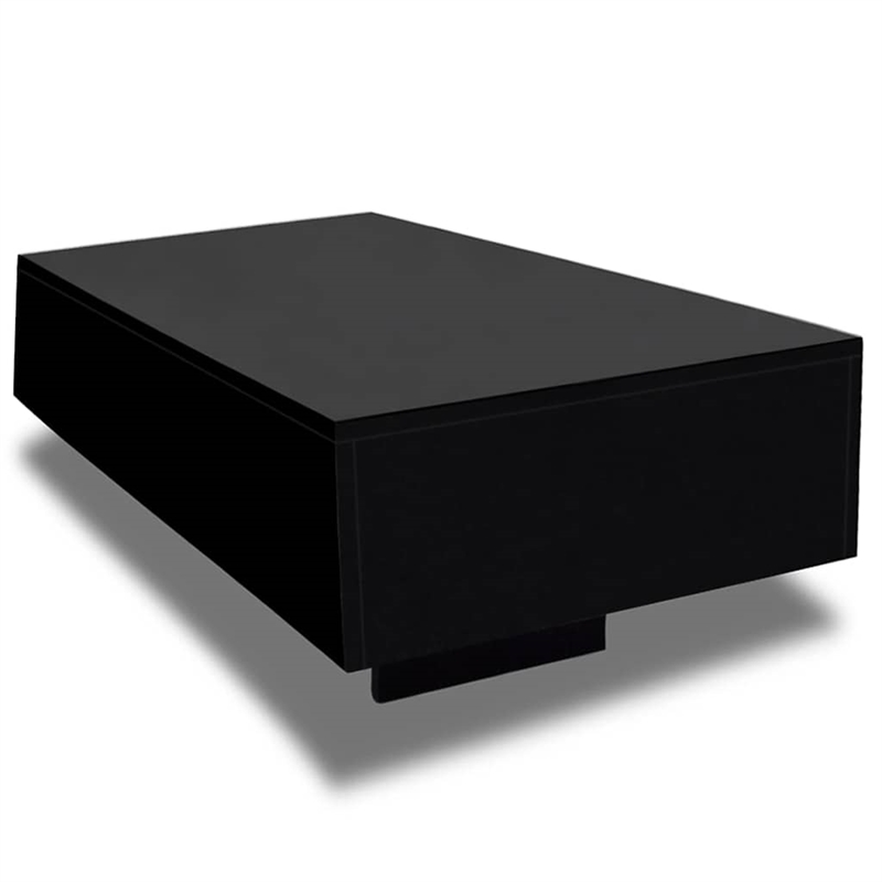 Bowery Hill MDF With High Gloss Finish Medium Coffee Table in Black