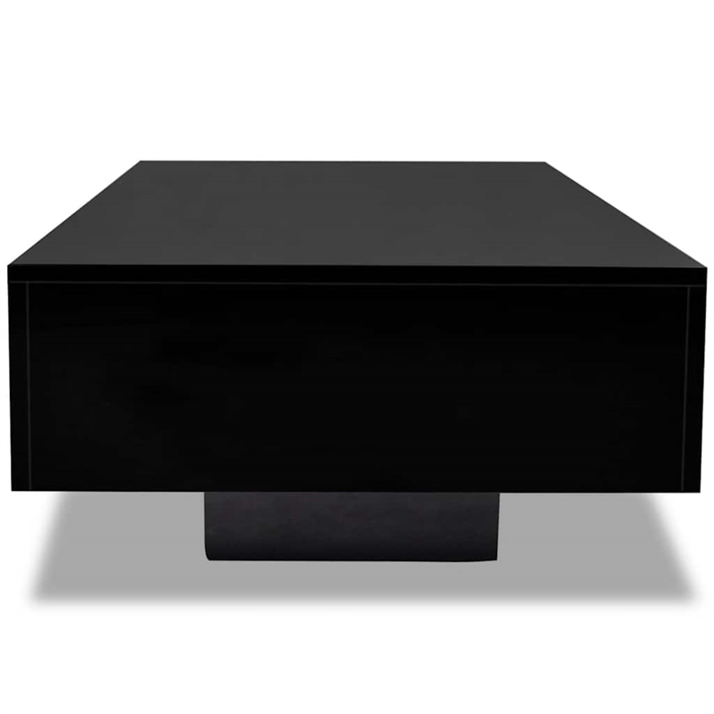 Bowery Hill MDF With High Gloss Finish Medium Coffee Table in Black