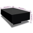 Bowery Hill MDF With High Gloss Finish Medium Coffee Table in Black