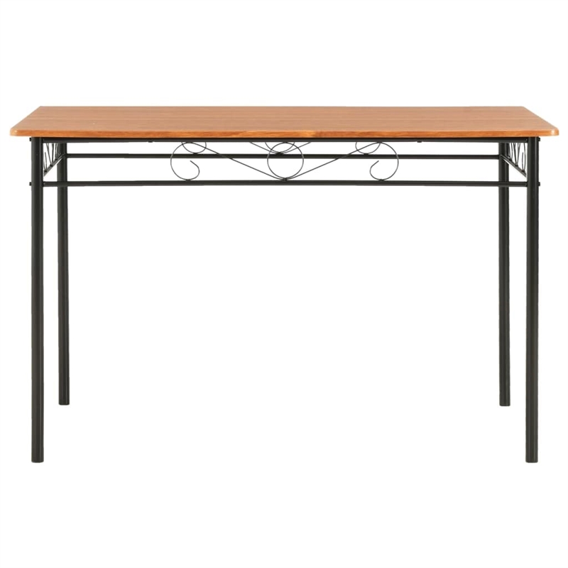 Bowery Hill MDF top and Steel Frame Sturdy Dining Table in Brown and Black