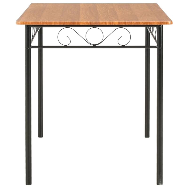 Bowery Hill MDF top and Steel Frame Sturdy Dining Table in Brown and Black
