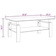 Bowery Hill Melamine Coffee Table in White and Transparent Tempered Glass
