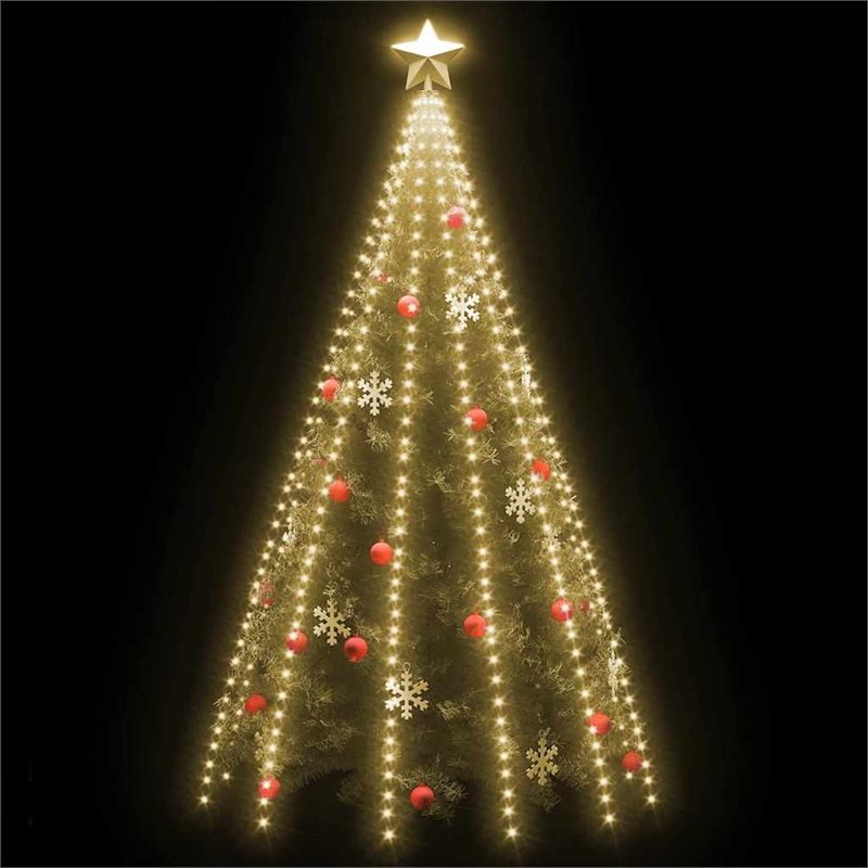 Bowery Hill Contemporary Warm White PVC Tree Light in Dark Green