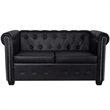 Bowery Hill Contemporary 2-Seater Sofa in Black Faux Leather