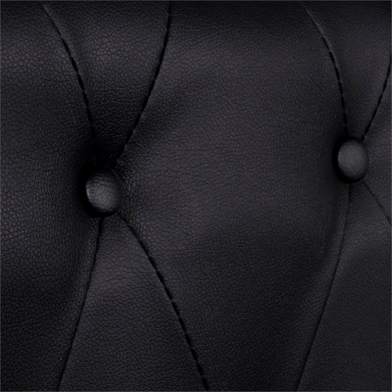 Bowery Hill Contemporary 2-Seater Sofa in Black Faux Leather