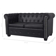 Bowery Hill Contemporary 2-Seater Sofa in Black Faux Leather