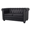 Bowery Hill Contemporary 2-Seater Sofa in Black Faux Leather