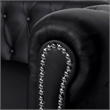 Bowery Hill Contemporary 3-Seater Sofa in Black Artificial Leather