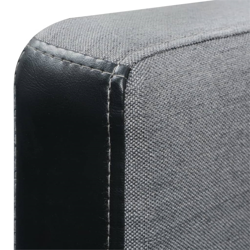 Bowery Hill Wooden Frame Sofa in Black And Grey Polyester Fabric