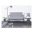 Bowery Hill Contemporary 2-Seater Fabric Loveseat in Light Grey