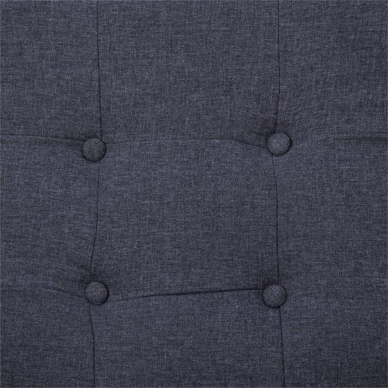 Bowery Hill Steel 2-Seater Sofa in Dark Gray Polyester Fabric