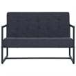 Bowery Hill Steel 2-Seater Sofa in Dark Gray Polyester Fabric