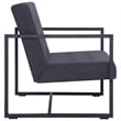 Bowery Hill Steel 2-Seater Sofa in Dark Gray Polyester Fabric