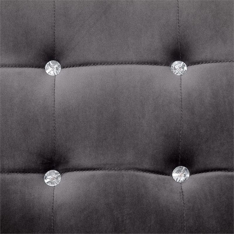 Bowery Hill Contemporary 2-Seater Loveseat in Dark Grey Polyester