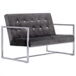 Bowery Hill Contemporary 2-Seater Loveseat in Dark Grey Polyester