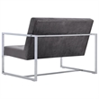 Bowery Hill Contemporary 2-Seater Loveseat in Dark Grey Polyester