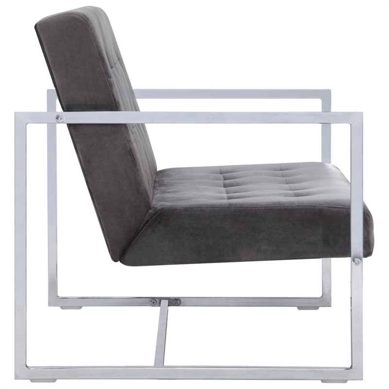 Bowery Hill Contemporary 2-Seater Loveseat in Dark Grey Polyester