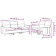 Bowery Hill Contemporary Metal Sofa Set in Dark Grey Polyester Fabric
