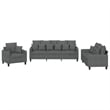 Bowery Hill Contemporary Polyester 3 Piece Sofa Set in Dark Gray