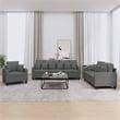 Bowery Hill Contemporary Polyester 3 Piece Sofa Set in Dark Gray