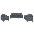 Bowery Hill Contemporary Metal Sofa Set in Dark Grey Polyester