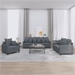 Bowery Hill Contemporary Metal Sofa Set in Dark Grey Polyester