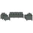 Bowery Hill Contemporary Sofa Set in Dark Grey Finish Fabric