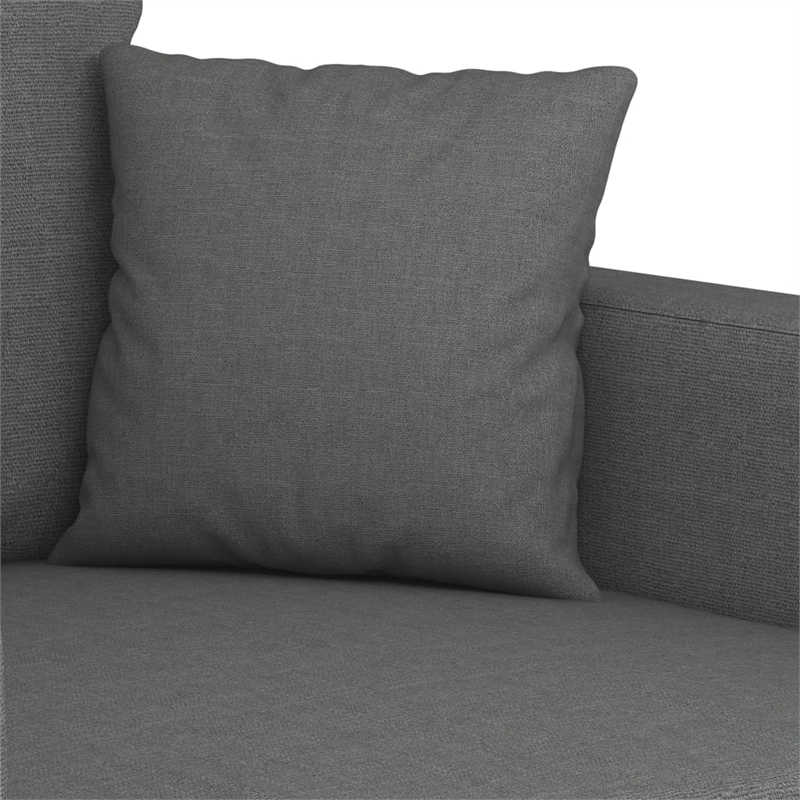 Bowery Hill Contemporary Sofa Set in Dark Grey Finish Fabric