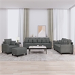 Bowery Hill Contemporary Sofa Set in Dark Grey Finish Fabric
