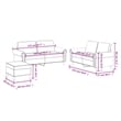 Bowery Hill Contemporary Metal Sofa Set in Black Faux Leather