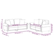 Bowery Hill Contemporary 2-Seater Durable Sofa Set in Black Faux Leather