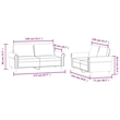 Bowery Hill Contemporary Velvet Sofa Set in Dark Green Finish