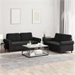 Bowery Hill Contemporary Durable Sofa Set in Black Finish Velvet
