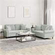 Bowery Hill Contemporary 2-Seater Metal Sofa Set in Light Grey Velvet