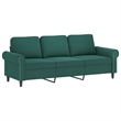 Bowery Hill Contemporary Velvet Sofa Set in Dark Green Finish