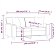 Bowery Hill Contemporary Faux Leather 2-Seater Sofa in Black