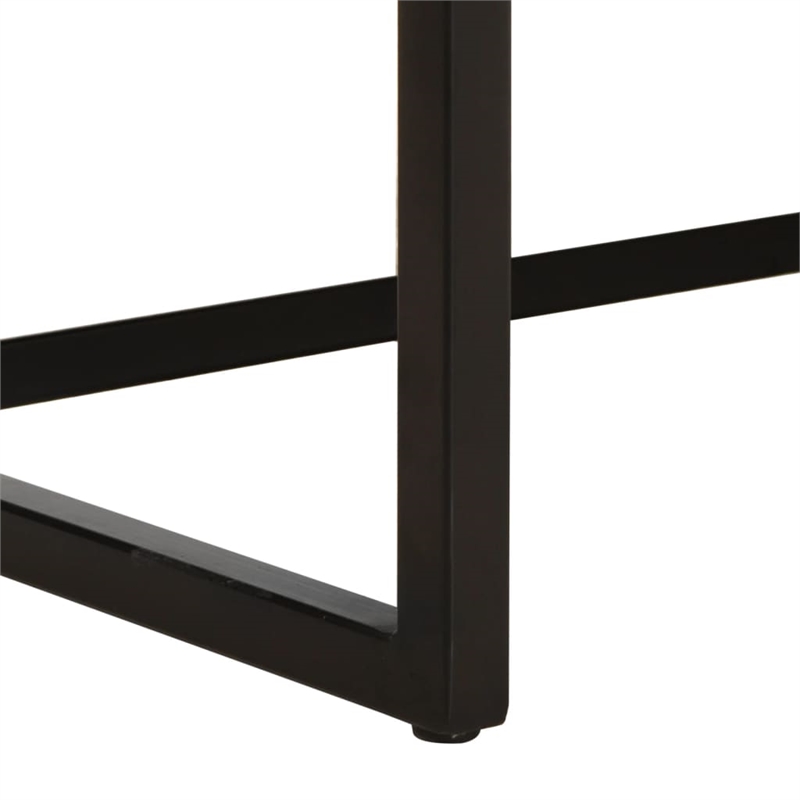 Bowery Hill Contemporary Meatal 3-Seater Sofa Brown in Goat Leather