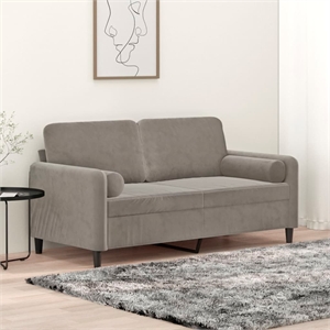 Bowery Hill Contemporary 2-Seater Sofa in Light Grey Polyester