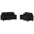Bowery Hill Modern / Contemporary Sofa Set in Black Finish Fabric