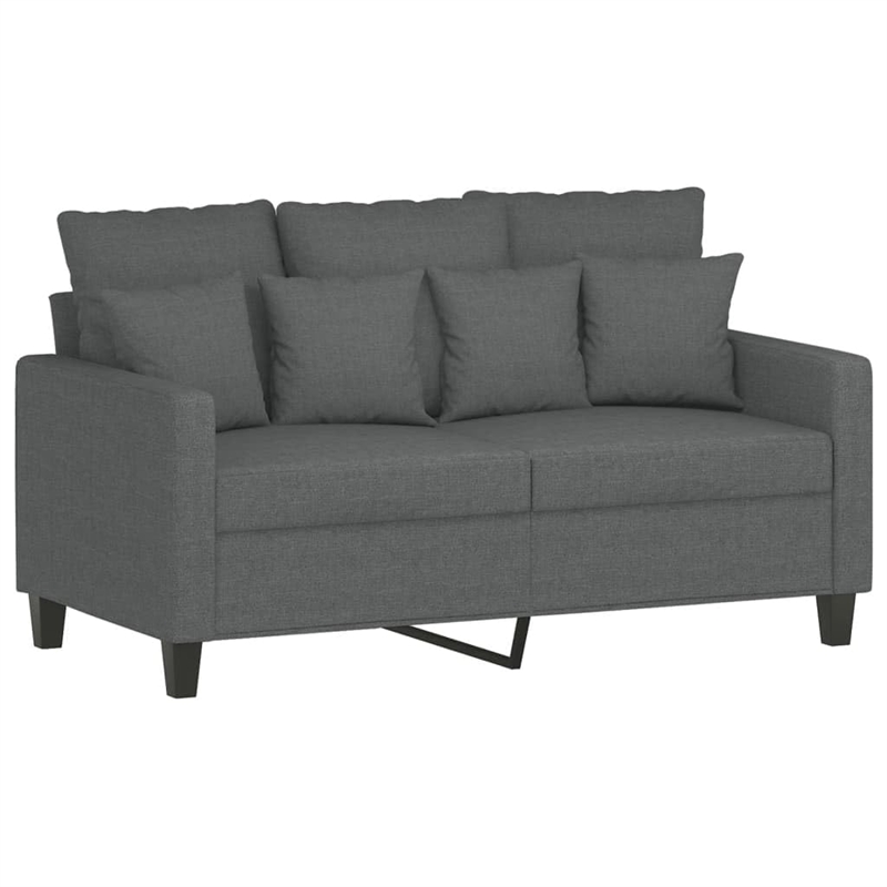 Bowery Hill Large Rectangular Sofa Set in Dark Gray Polyester